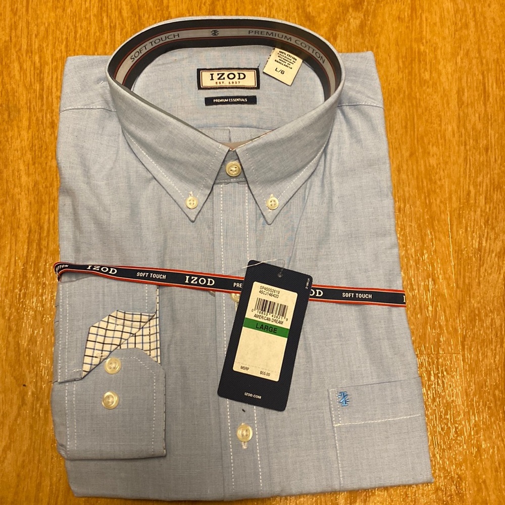 Brand New Izod LS Blue Button Down